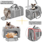 Soft-Sided Cat/Dog/Pet Carrier, Collapsible Pets Travel Carriers for Big Cats/Small Dogs with Shoulder Strap & Removable Mat, Mesh Puppy Carry Bag, Up to 16 Lbs, TSA Airline Approved(Gray)