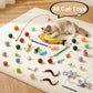 MOYMO Cat Tunnel Bed with 40 Pcs Interactive Cat Toys, Cat Tube with Kitten Toys for Indoor Kittens, Collapsible Play Tunnel, White